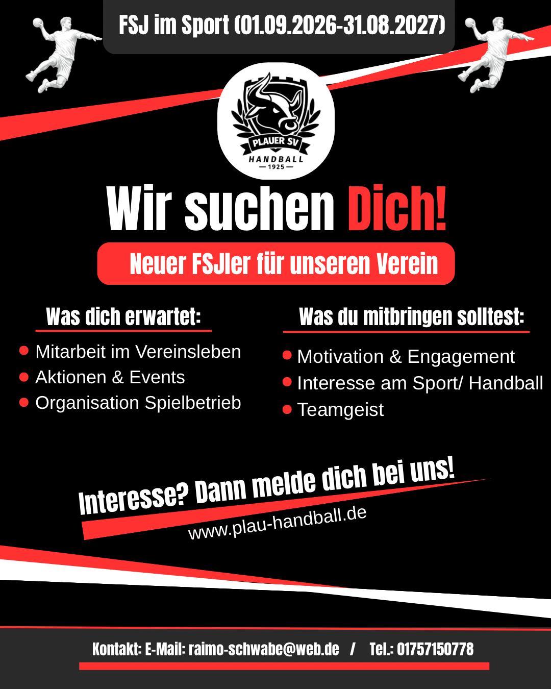 Flyer FSJ ler beim PSV/Handball