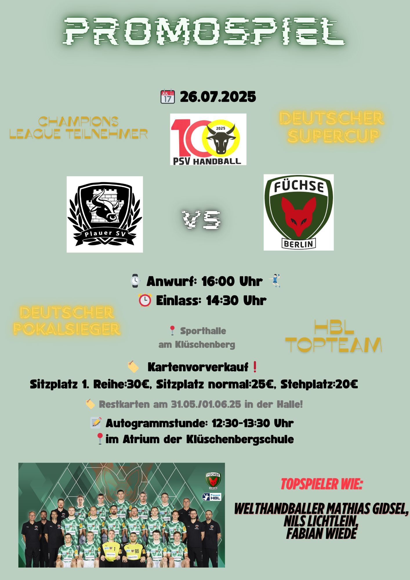 Promospiel PSV vs Füchse Berlin Promospiel PSV vs Füchse Berlin