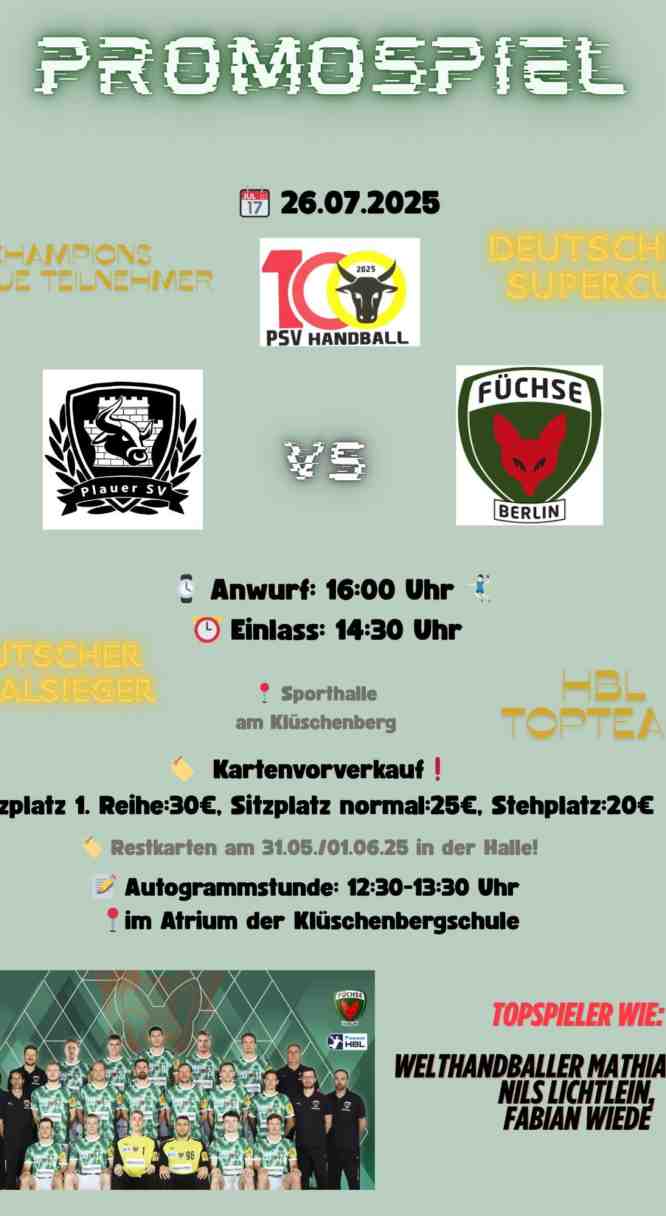 Promospiel PSV vs Füchse Berlin